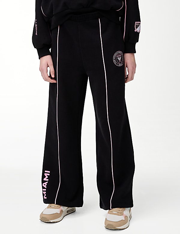 Joggery Inter Miami z szeroką nogawką, mieszanka z przewagą bawełny (6&ndash;16 lat) - PL