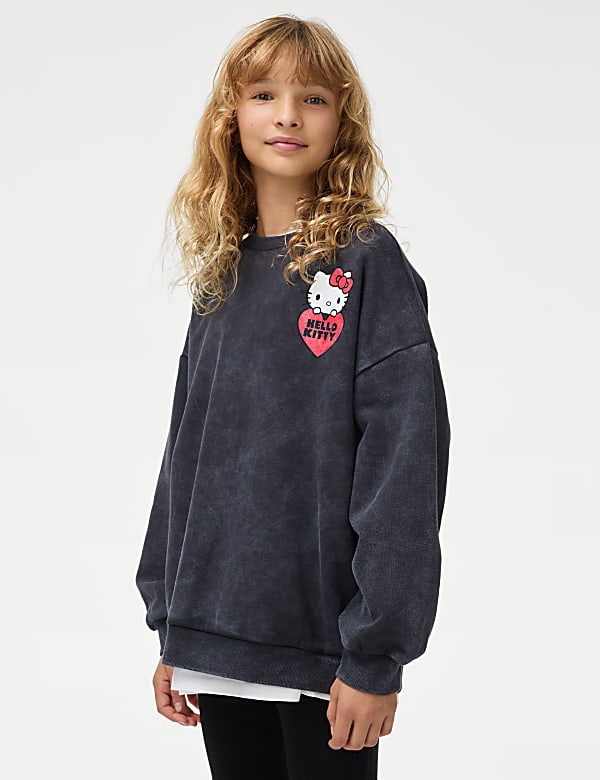 Cotton Rich Hello Kitty Sweatshirt 6 16 Yrs CARBON Sweatshirts M S FR