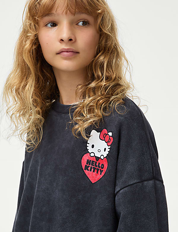 Katoenrijke sweater met Hello Kitty (6-16 jaar) - BE