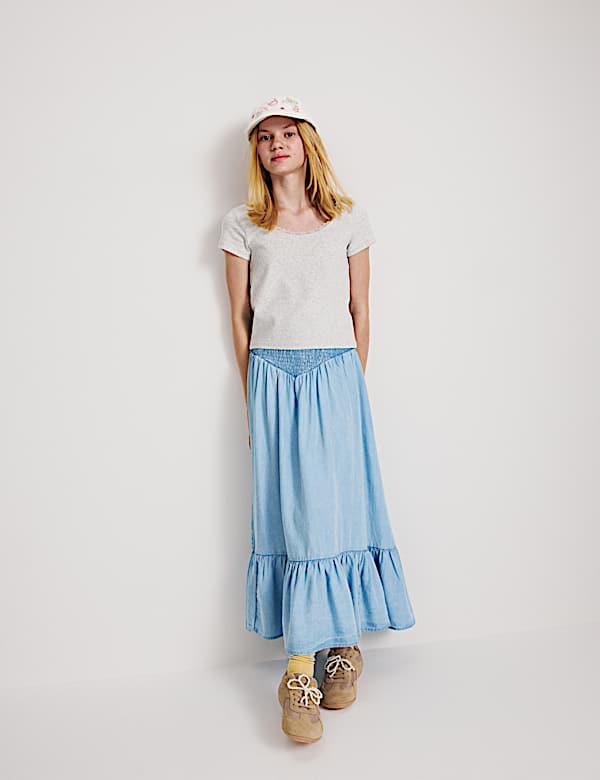 Tencel Shirred Maxi Skirt (6-16 Yrs) - JP