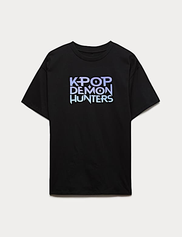 T-shirt K-pop Unisexe Enfant/ado - Manches Courtes, Col Rond, Motif D-Demon H-Hunters, Coton Doux