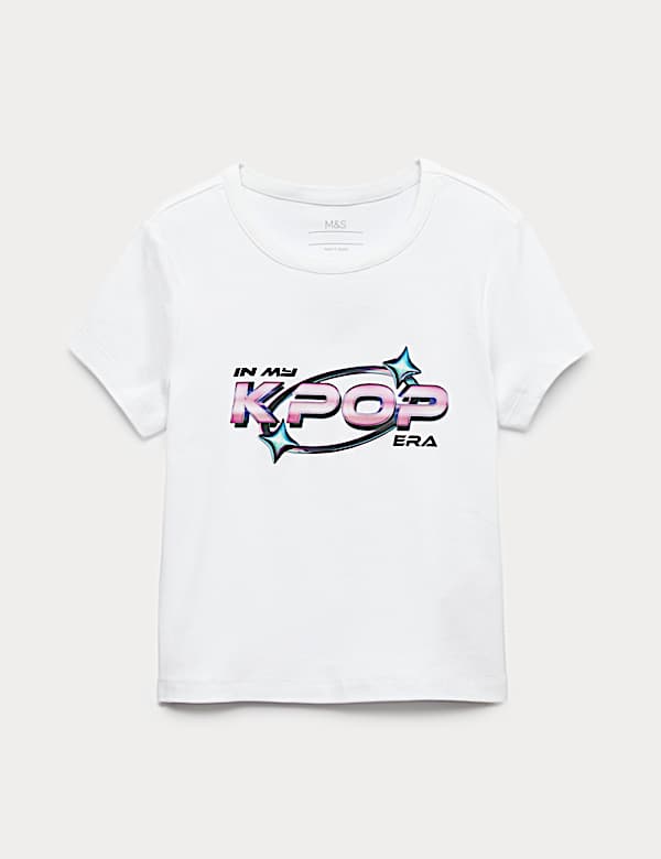 T-shirts van zuiver katoen met K-Pop-motief (6-16 jaar) - NL