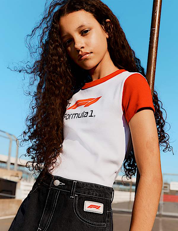 Formula 1&reg; Fitted Crop T-Shirt (6-16 Yrs). - RS