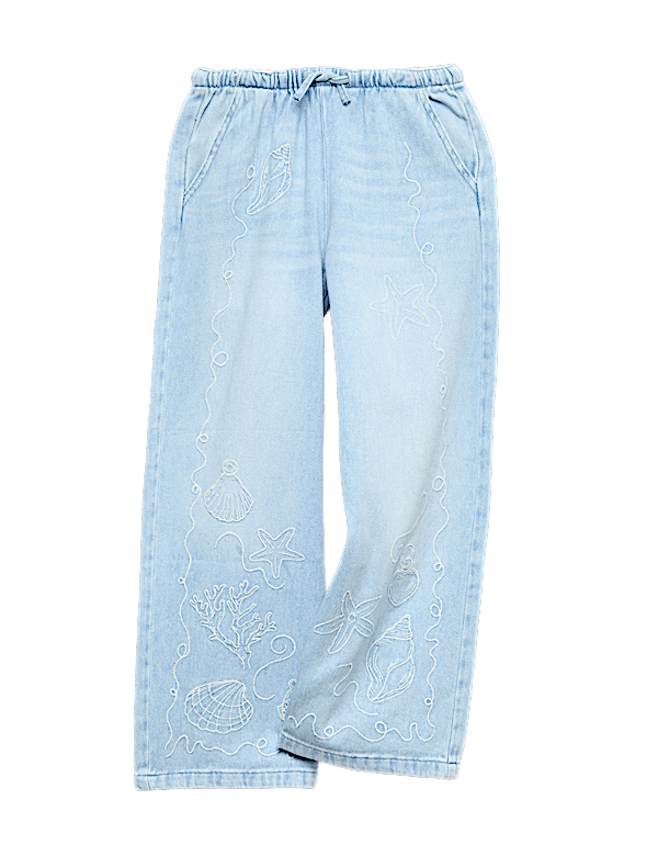 Relaxed Denim Embroidered Jeans (6-16 Yrs)