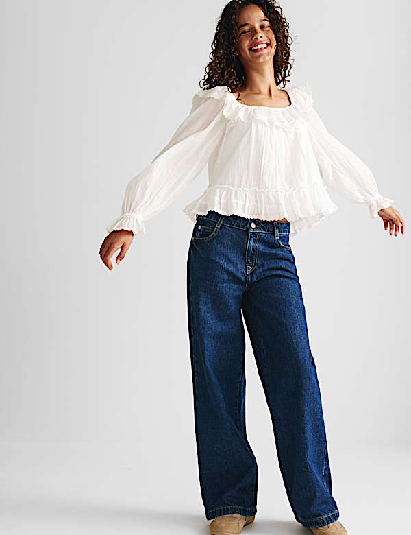Pure Cotton Lace Trim Top (6-16 Yrs) - NZ