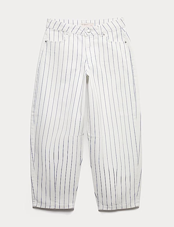 מכנסי ג'ינס פסים בגזרת בארל (6-&rlm;16 שנים) - IL