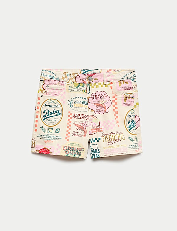 Denim Printed Bermuda Shorts (6-16 Yrs)