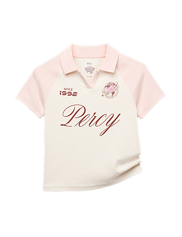 Cotton Rich Percy Pig&trade; Cropped Rugby Top (6-16 Yrs)