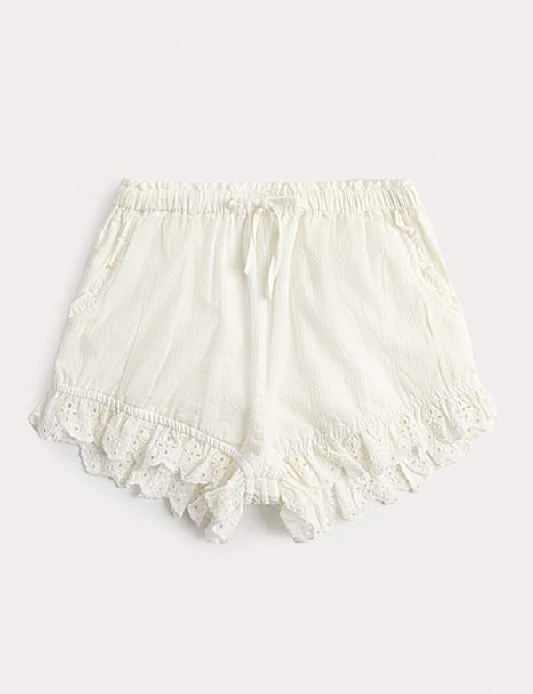 Pure Cotton Broderie Trim Bloomer Shorts (6-16 Years)