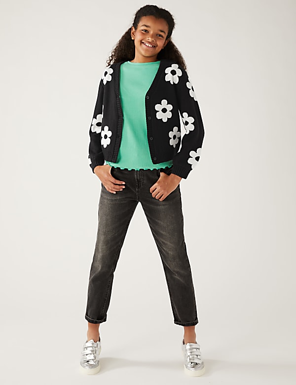 Cotton Rich Floral Cardigan