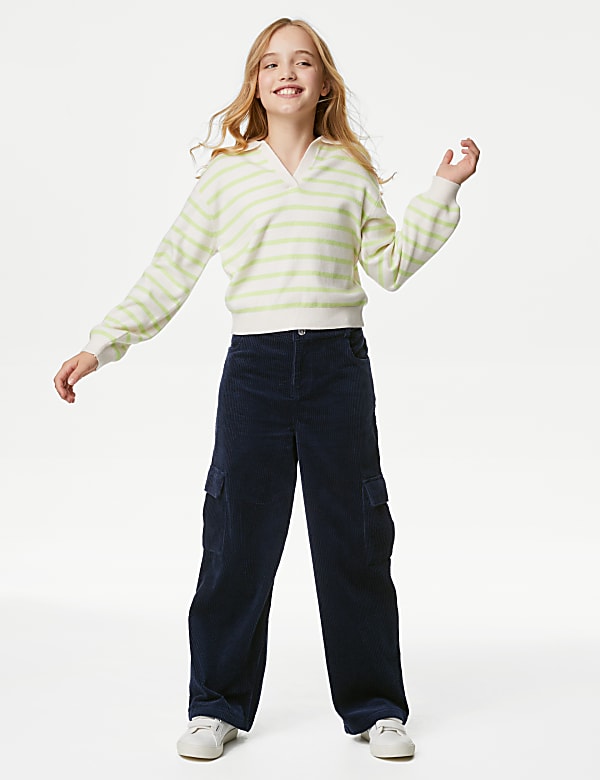 Pure Cotton Cargo Trousers (6-16 Yrs) - CN