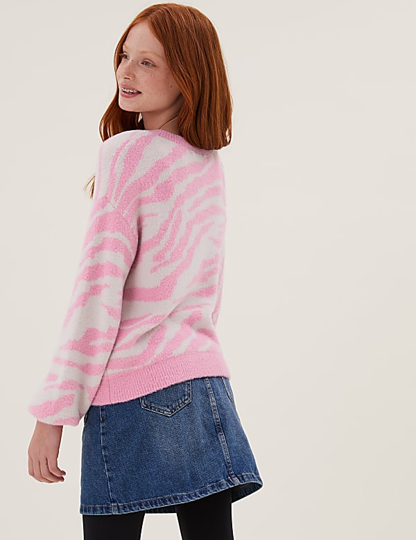 Zebra Print Knitted Jumper (6-16 Yrs)