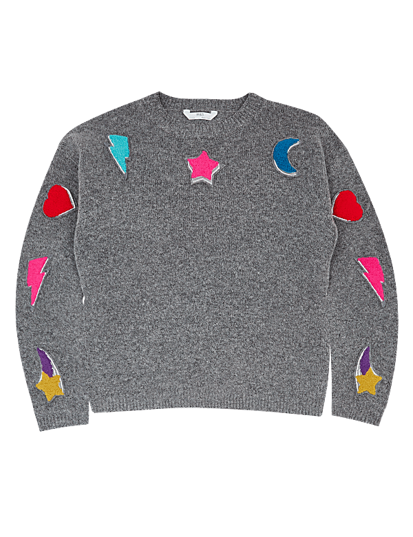 Knitted Appliqué Badge Jumper (6-16 Yrs)