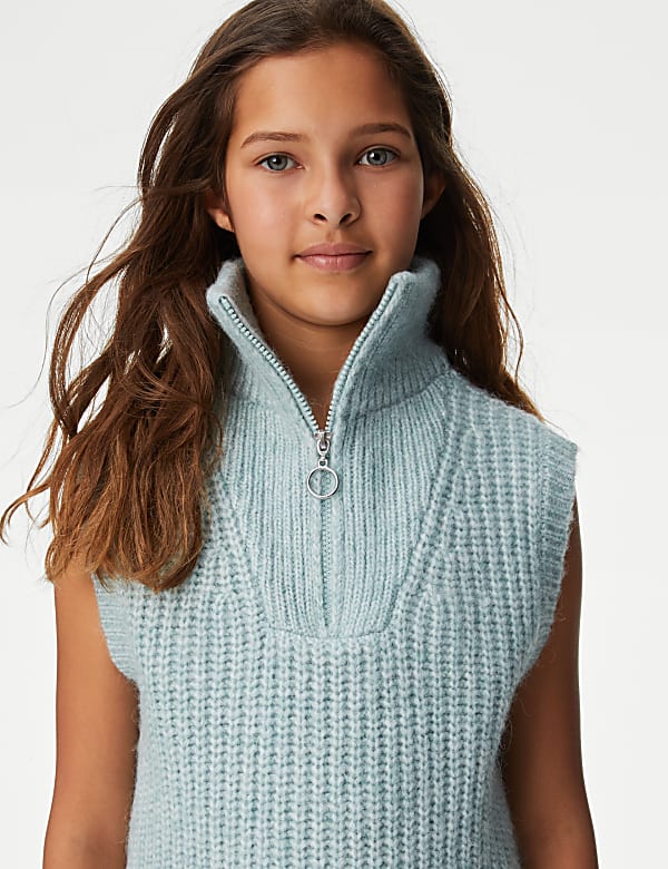 Knitted Half Zip Vest (6-16 Yrs)