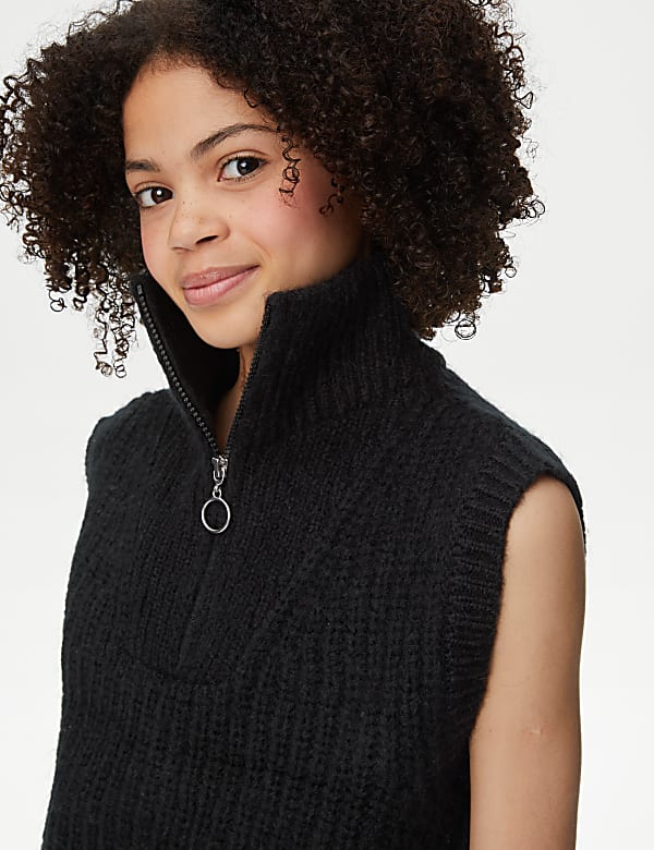 Knitted Half Zip Vest (6-16 Yrs)