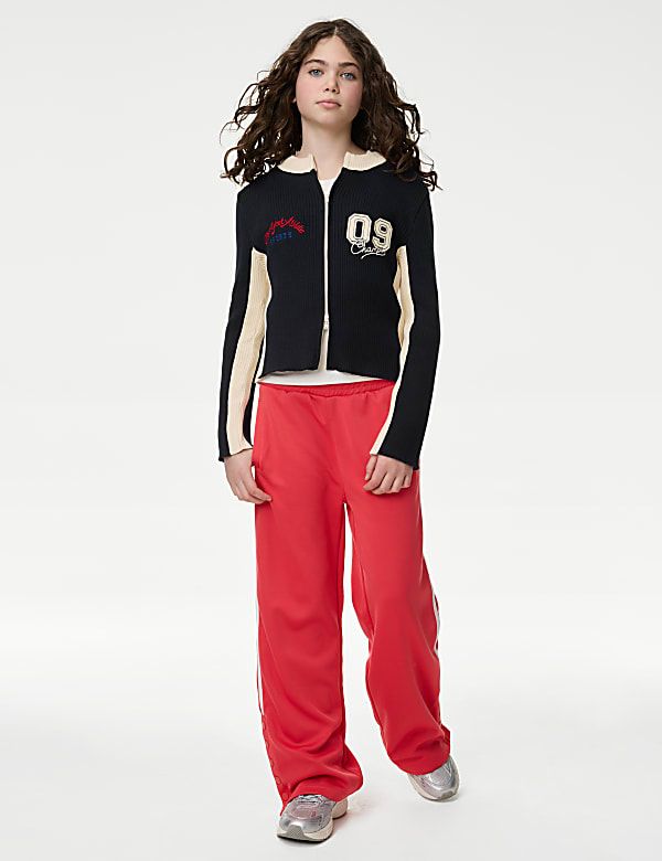 Jersey estilo universitario de algodón a rayas con cremallera (6-16 años) - ES