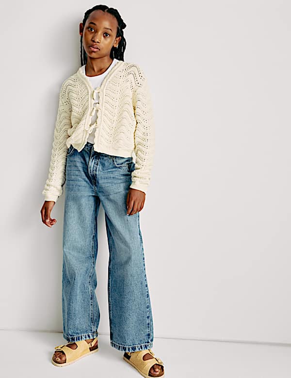 Pure Cotton Knitted Cardigan (6-16 Yrs) - AL