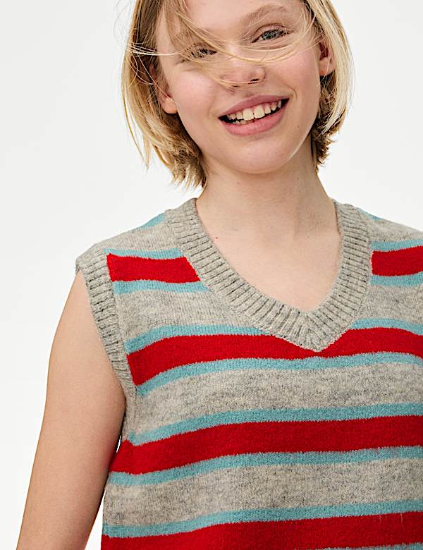 Striped Knitted Vest (6-16 Yrs) - NL