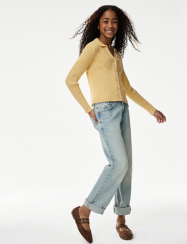 Cotton Rich Sparkly Knitted Cardigan (6-16 Yrs) - JO