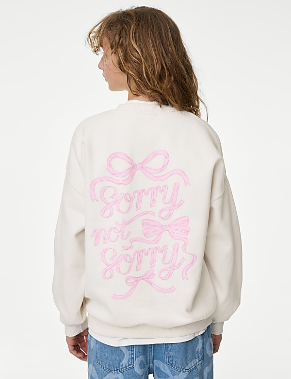 Cotton Rich Bow Graphic Sweatshirt (6-16 Yrs) - CH
