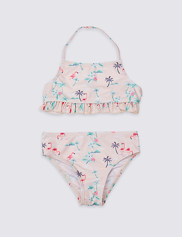 Sustainable Flamingo Print Bikini Set (3-16 Years)