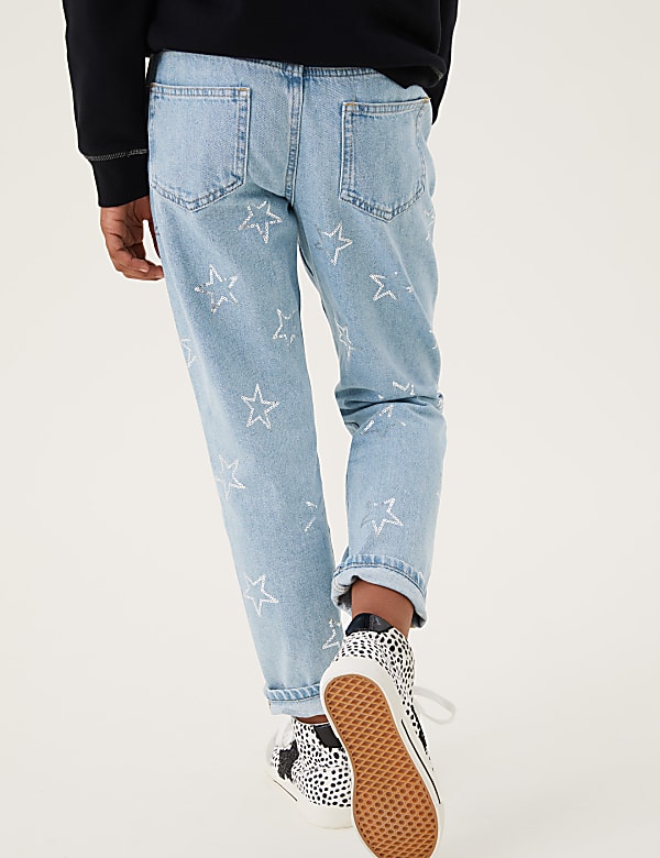 Mom Denim Sequin Star Jeans (6-16 Yrs)
