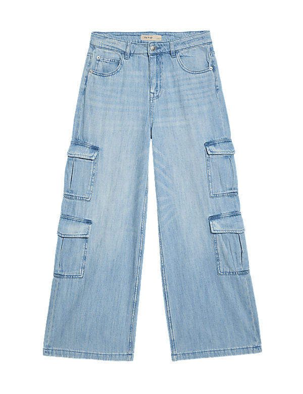 Denim Wide Leg Cargo Jeans (6-16 Yrs)