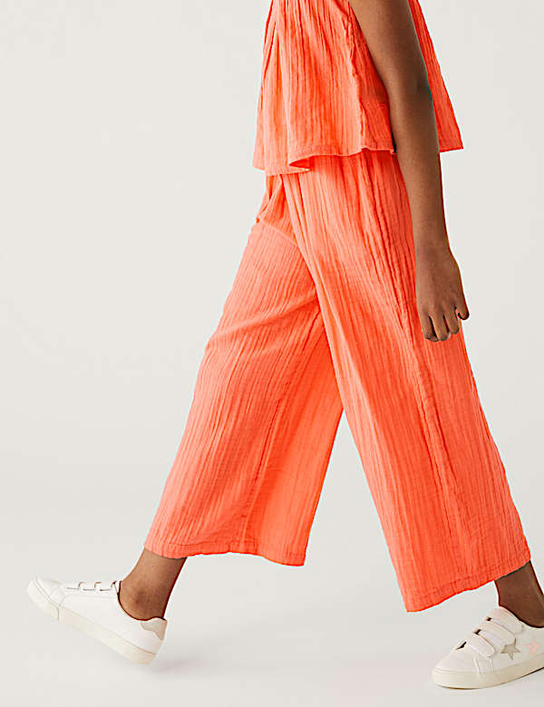 Pure Cotton Wide Leg Trousers