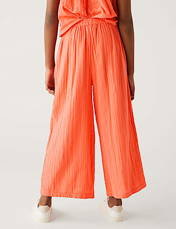 Pure Cotton Wide Leg Trousers
