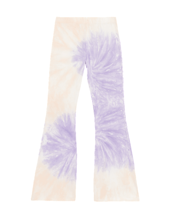 Cotton Rich Tie Dye Flared Leggings
