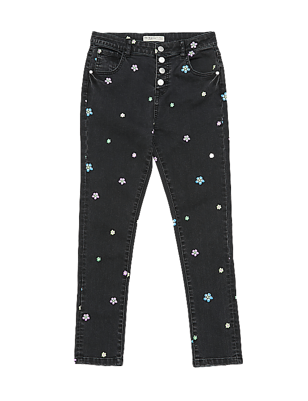 Mini Ivy Skinny Cotton Embroidered Jeans (6-14 Yrs)