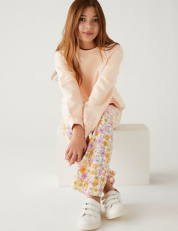 Cotton Rich Floral Leggings