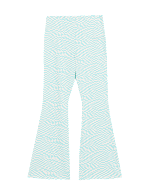 Cotton Rich Checkerboard Flared Leggings