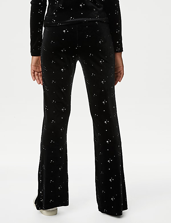 Velvet Glitter Stars Flared Leggings (6-16 Yrs)