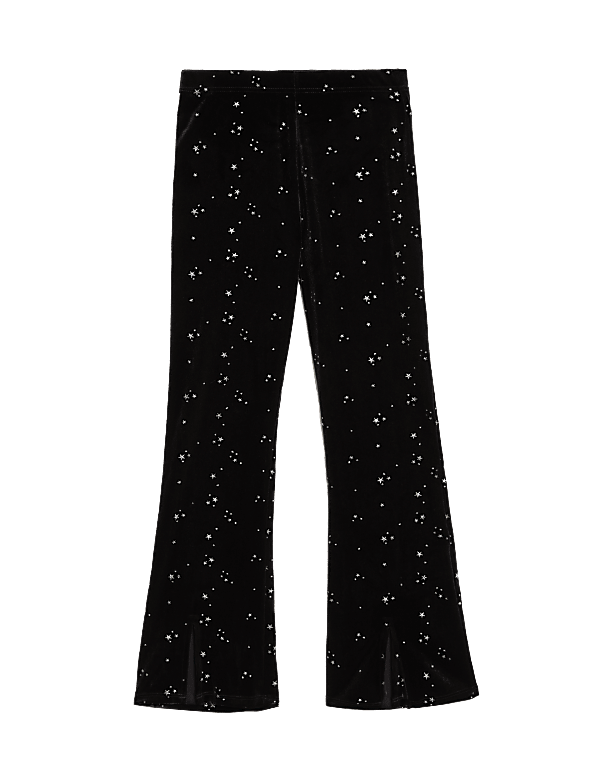 Velvet Glitter Stars Flared Leggings (6-16 Yrs)