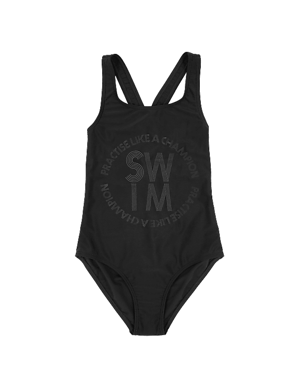Practise Like a Champion Slogan Swimsuit (6-16 Yrs)