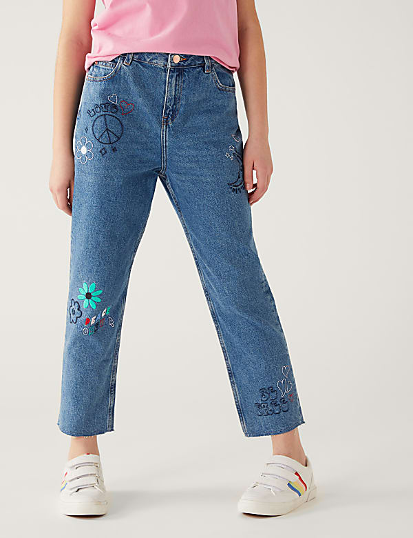 Denim Embroidered Jeans