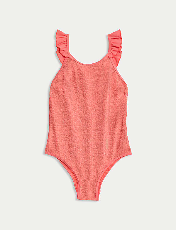 Glitter Textured Swimsuit 6 16 Yrs CORAL Swimsuits M S RO