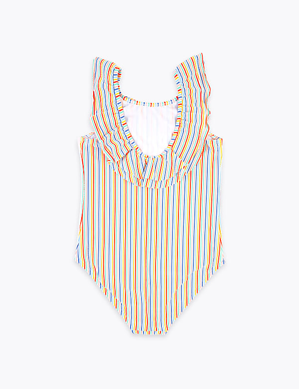 Striped Frill Swimsuit (6-16 Yrs)