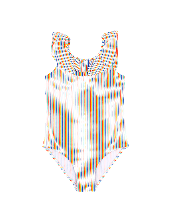 Striped Frill Swimsuit (6-16 Yrs)