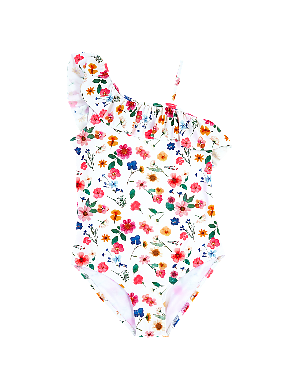 Floral One Shoulder Swimsuit (6-16 Yrs)