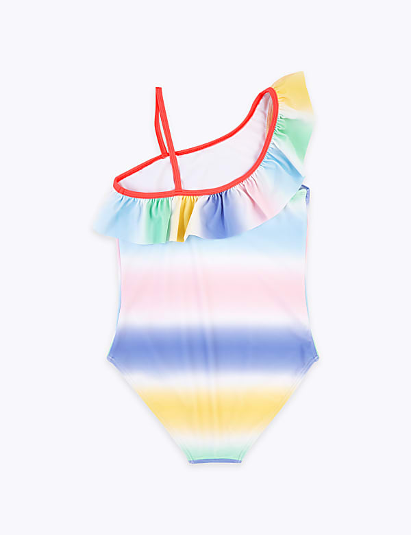 Ombre Stripe One Shoulder Swimsuit (6-16 Yrs)