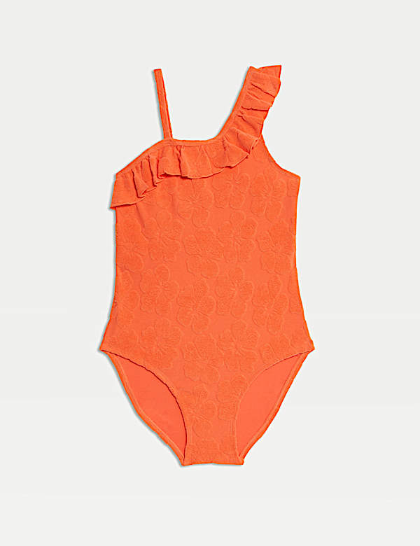 Frill Floral Textured Swimsuit (6-16 Yrs) - BG