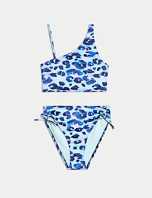 2pc Leopard One Shoulder Bikini (6-16 Yrs) - KG