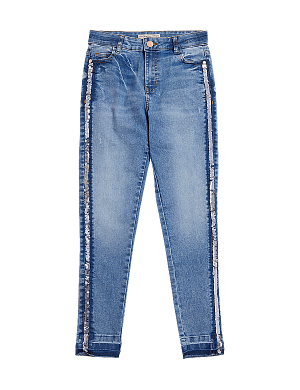 Mini Ivy Skinny Denim Side Stripe Jeans (6-16 Yrs)