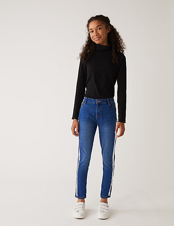 Skinny Cotton Rich Denim Sequin Jeans