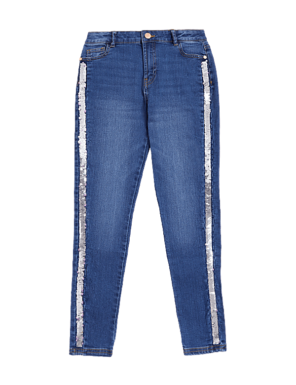 Skinny Cotton Rich Denim Sequin Jeans