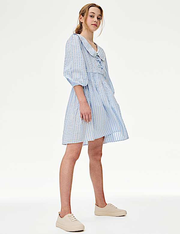 Pure Cotton Striped Dress (6-16 Yrs)