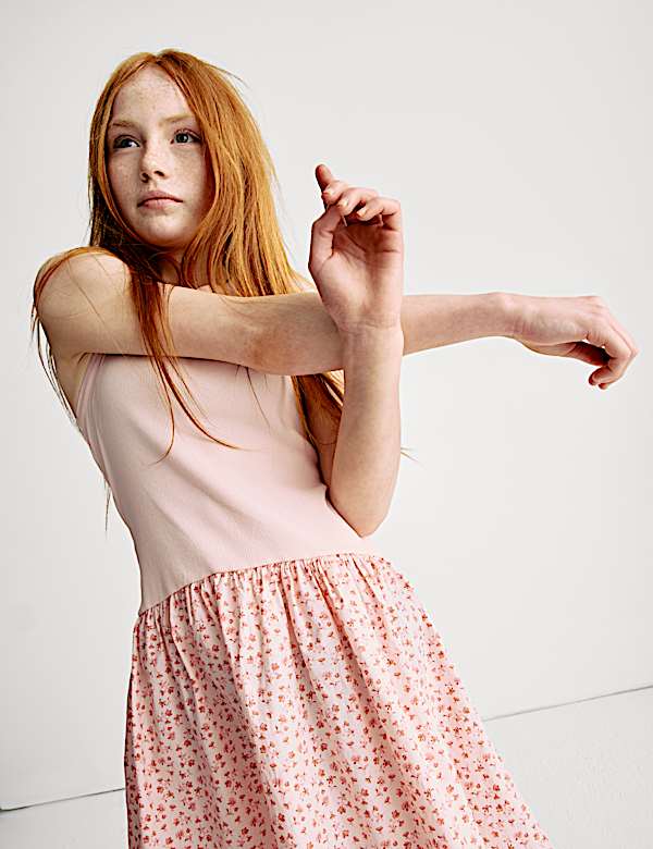 Cotton Rich Ribbed Dress (2-16 Yrs)