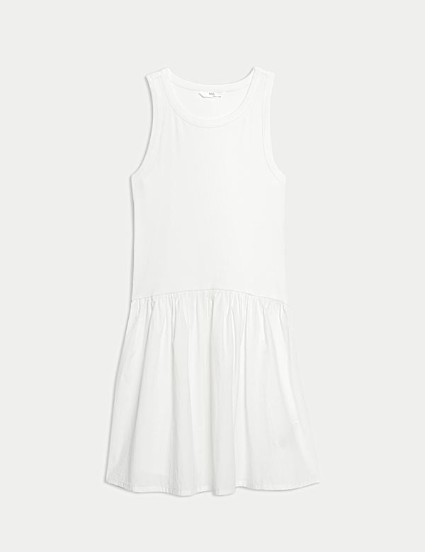 Gaun Garis Bahan Katun (2-16 Tahun) - ID